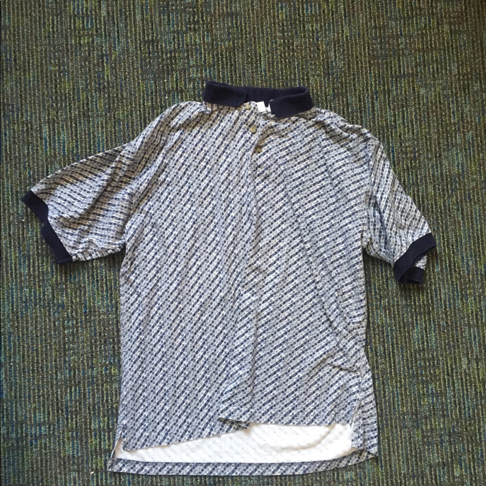 men’s polo blue patterned